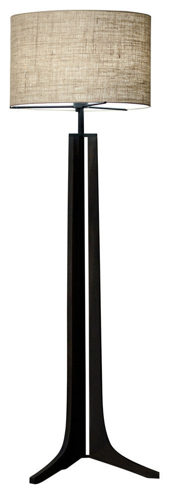 Forma - LED Floor Lamp - Burlap Shade, Dark Walnut, Brushed Aluminum