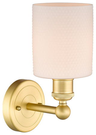 Edison Cobbleskill 1-Light 5" Sconce, Satin Gold Finish, Matte White Shade