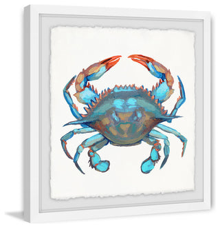 "Icy Blue Crab" Framed Painting Print, 18"x18"