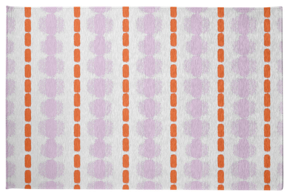 Watercolor Stripe Spring Chenille Rug, Purple-Orange, 2'x3'