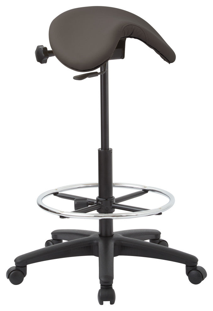 Pneumatic Drafting Backless Stool With Adjustable Seat and Foot Ring