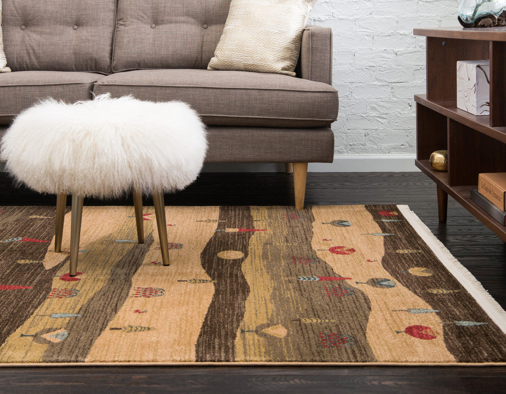 Unique Loom Tan Fars Milan 7' 0 x 10' 0 Area Rug