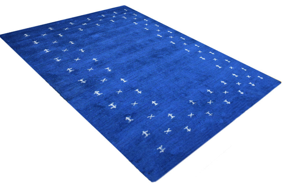 HAND KNOTTED LOOM SILK ECO-FRIENDLY AREA RUGS -6'x9',Rectangle,Blue,Contemporary