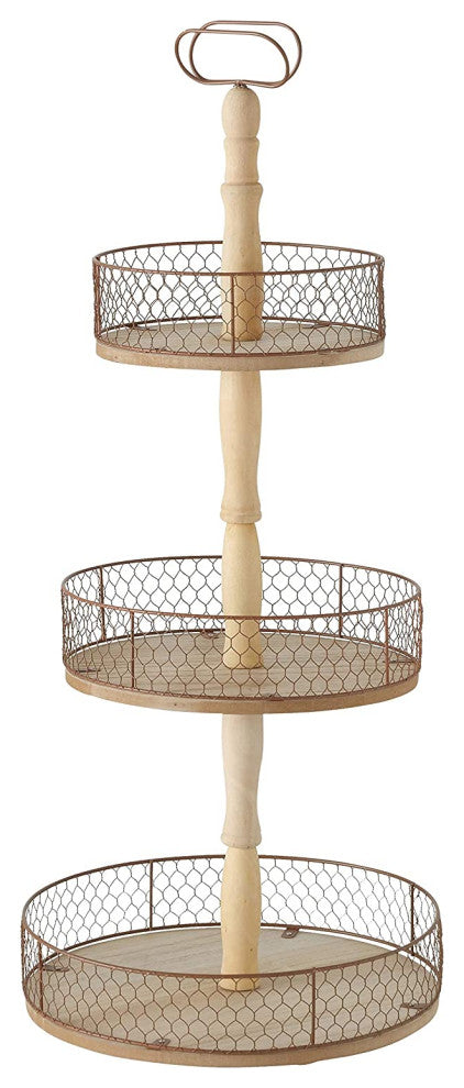 Chicken Wire Rustic 3 Tier Stand, 27.5 Inches