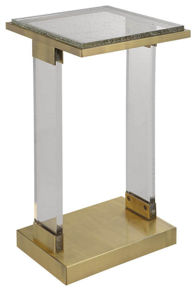 Uttermost Muse 14x25" Seeded Glass Accent Table