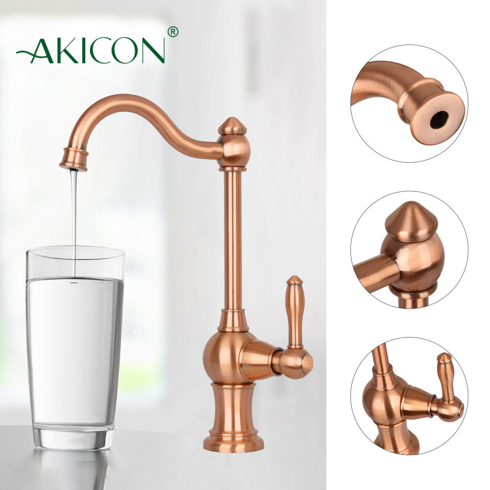 One-Handle Copper Drinking Water Filter Faucet Water Purifier Faucet, Copper