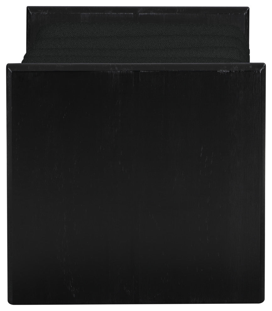 Waverly Boucle Fabric Upholstered Bench, Black, 32" Wide, Black Finish