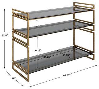 Uttermost Stacked Up Gray Glass Console Table