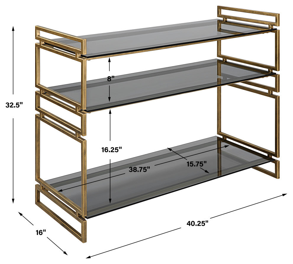 Uttermost Stacked Up Gray Glass Console Table
