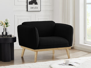 Nolita Boucle Fabric Upholstered Chair, Black