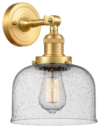 Large Bell 1 Light Sconce, Satin Gold, Seedy