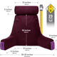 Medium Husband Pillow Mauve Purple Removable Neck Roll, Reversible Cover
