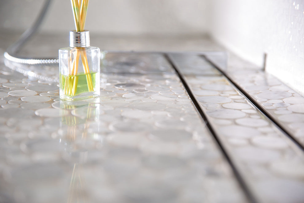Linear Shower Drain, Tile Insert Design By Serene Drains, 35"