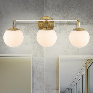 Louis Globe Metal/Frosted Glass Modern LED Vanity, 3-Light