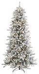 7.5ï¿½ Flocked Livingston Fir Christmas Tree/ Pine Cones/500 Clear Warm LED Lights