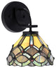 Cavella 1 Light Wall Sconce, Matte Black Finish, 7" Grand Merlot Art Glass