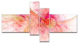 Pink Fractal Abstract Illustration, Abstract Canvas Art Print, 60"x32", 4 panels