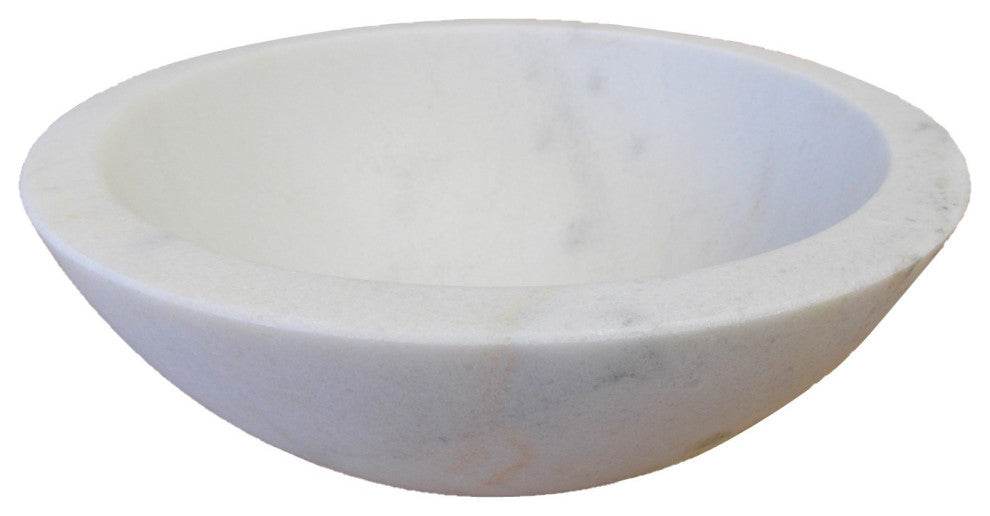 Eden Bath EB_S003GW-H Small Vessel Sink Bowl - Honed White Marble