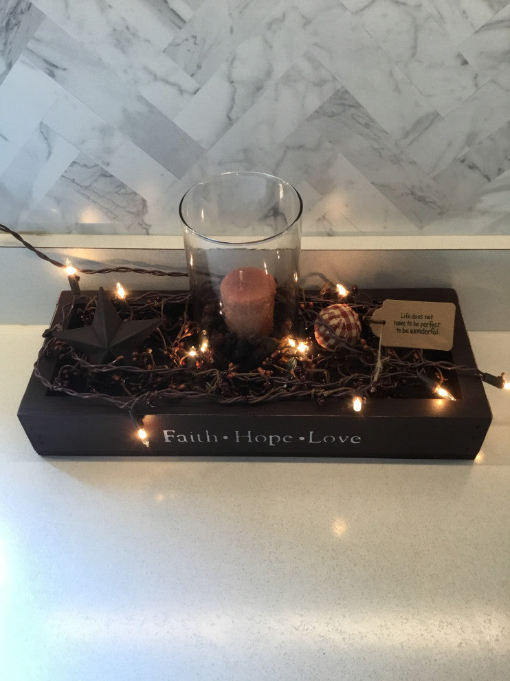 Winter Candle Box with Lights and Star