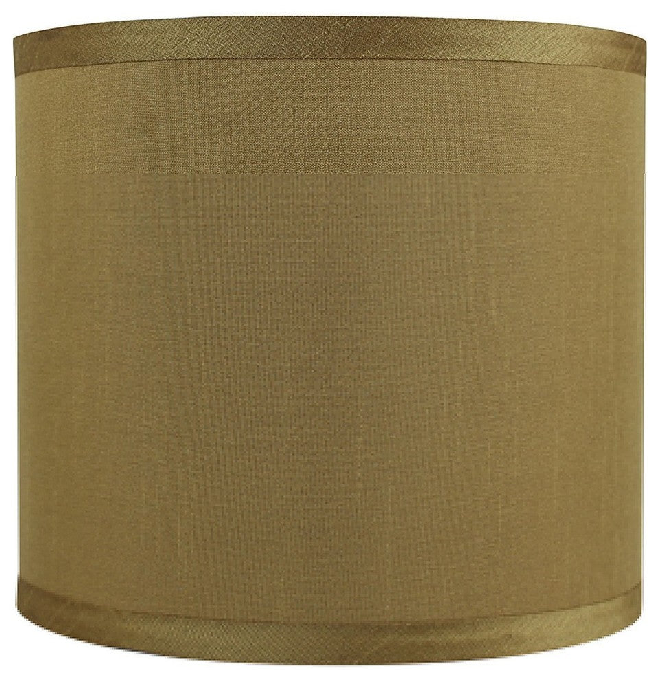 Classic Drum Faux Silk Lamp Shade, Gold, 8"