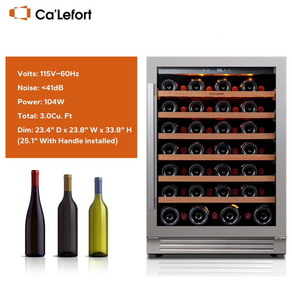 Ca"™Lefort 24" Wine Refrigerator 40-65Â°F Temp Control, 3 LED Lighting
