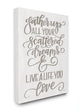 Live A Live You Love Gray White Family Word Design, 16"x20", Canvas Art