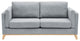 73" Chenille Fabric Tuxedo Arm Loveseat with Cushion, Grey, 73"
