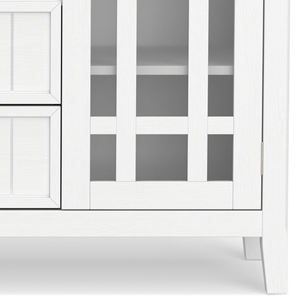 Bedford Solid Wood Tall TV Media Stand For TVs up to 60", White