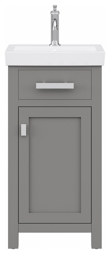 Mia 18 In. Integrated Ceramic Sink Top Vanity in Cashmere Grey with Faucet