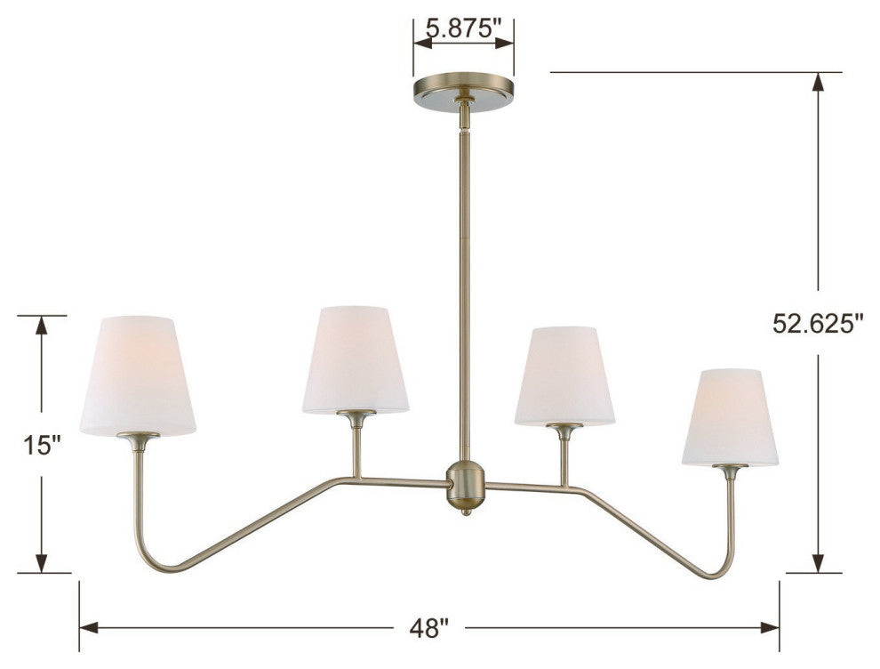 Crystorama Lighting Group KEE-A3004 Keenan 48"W 4 Light Linear - Black Forged