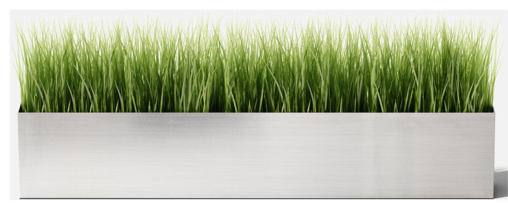 Geo Tall Planter Box, Stainless Steel