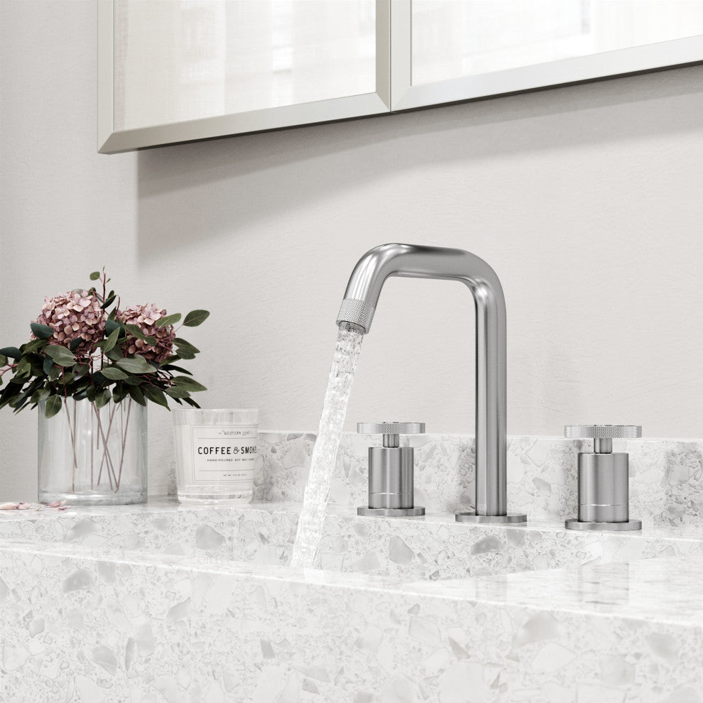 VIGO Cass 8" H 2-Handle Widespread Bathroom Faucet, Brushed Nickel
