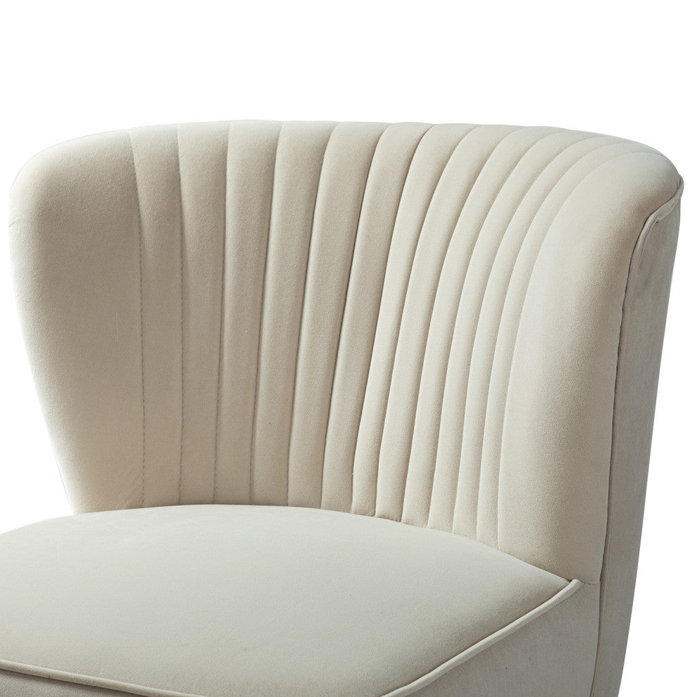 Upholstered Accent Side Chair With Tufted Back Set of 2, Tan