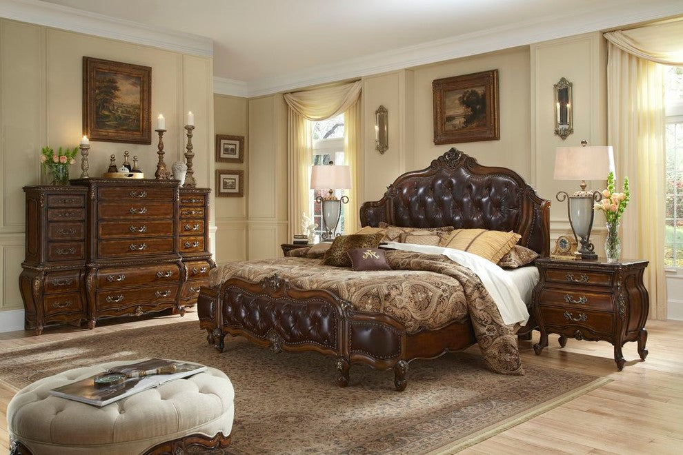 Lavelle Melange California King Bed With Leather Tufted