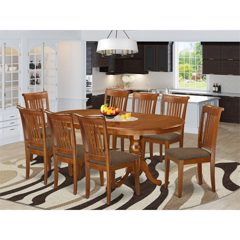 Plpo9-Sbr-C, 9-Piece Dining Room Set, Dining Table 8 Dining Chairs