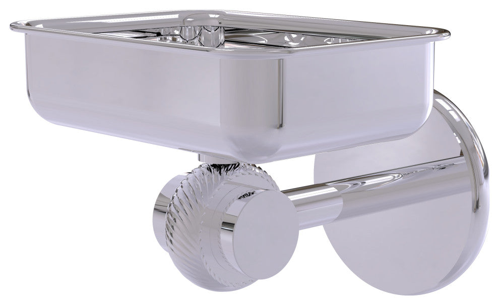 Satellite Orbit Two Wall Mount Soap Dish With Twist Accents, Polished Chrome
