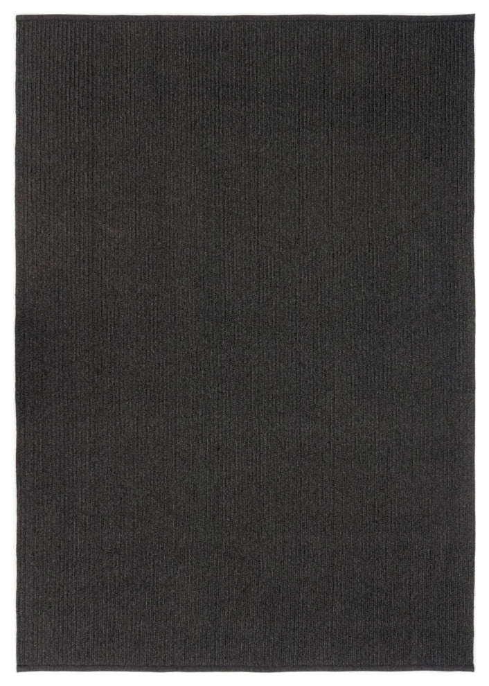 Calais Solid Indoor/Outdoor Rug, Charcoal, 7'6"x9'6"