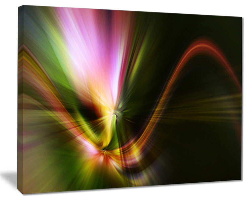 "Rays of Speed Green" Abstract Digital Art Canvas Print