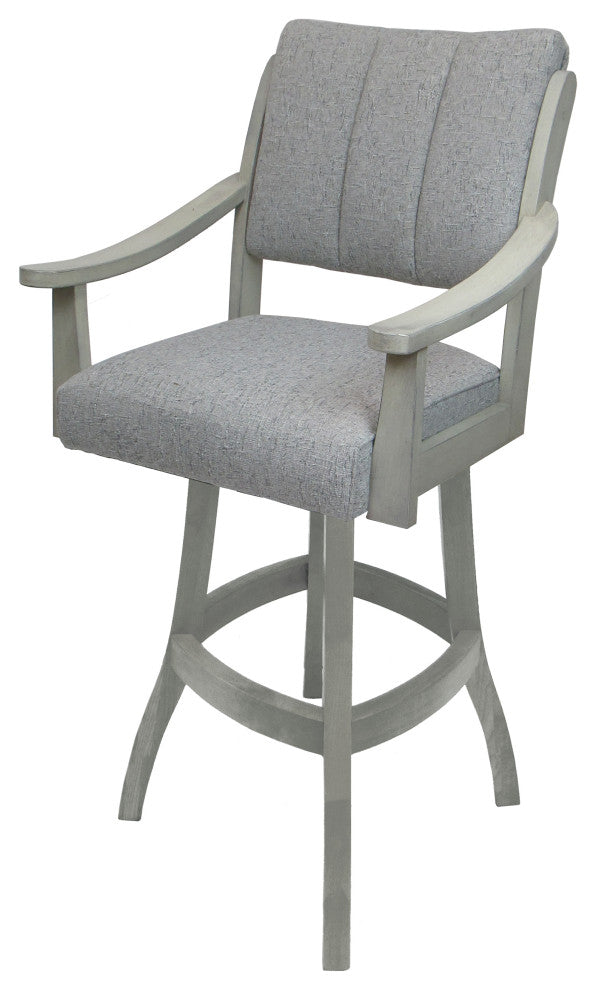 Swivel Counter Wood Bar Stool Casa on S-Base, Hemsath Slate - E-T, 30"