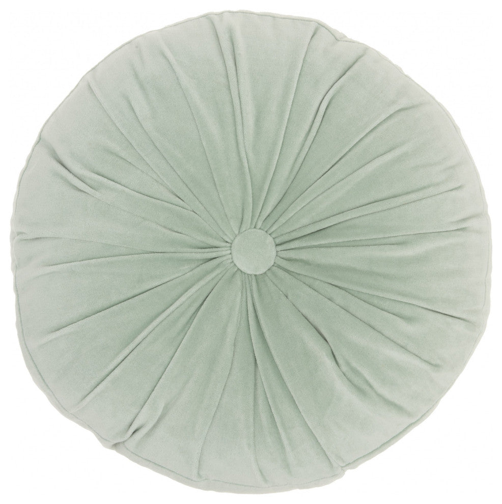 16" X 16" Mint Green Round Velvet Throw Pillow