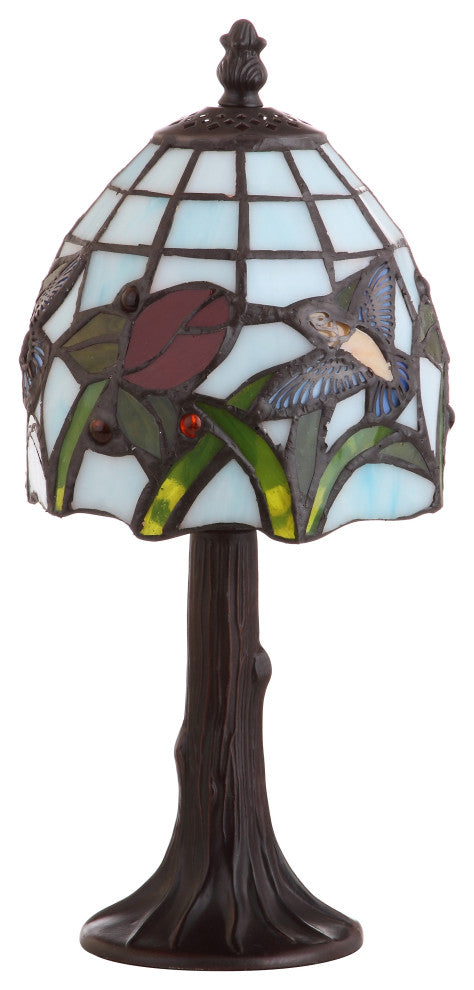 Hummingbird Tiffany-Style 12" Table Lamp, Bronze