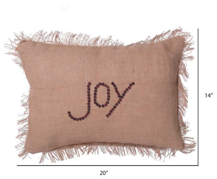 Vickerman 14" x 20" Holiday Words Joy Pillow