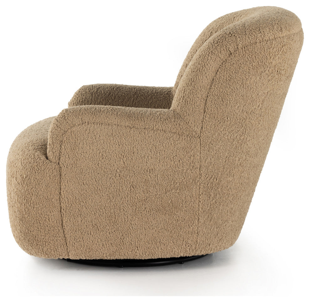 Kadon Swivel Chair-Sheepskin Camel