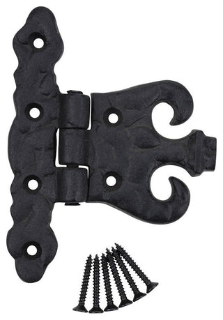 Cabinet Hinge Black Iron Rustproof Finish Set of 6