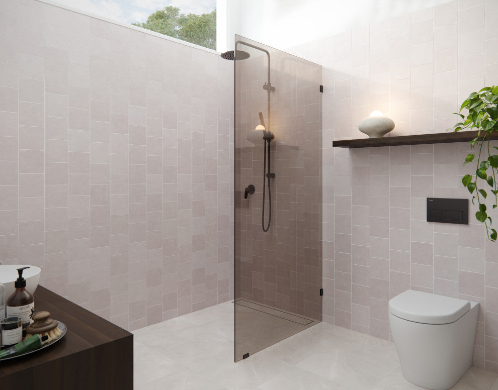 Ursa 30"x78" Frameless Fixed Glass Shower Panel With Bronze Tint, Oil Rubbed Bronze