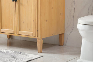 Home Living Vanity with Carrara White Marble Countertop, Natural Wood, 40", Single Sink