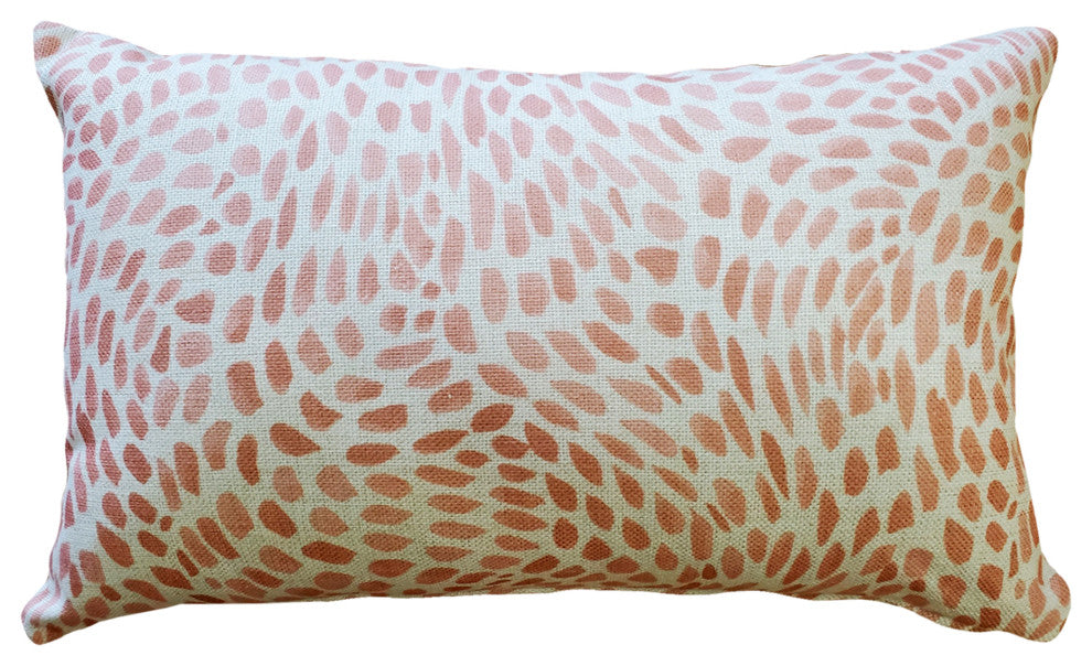 Matisse Dots Coral Pink Throw Pillow 12x19, with Polyfill Insert