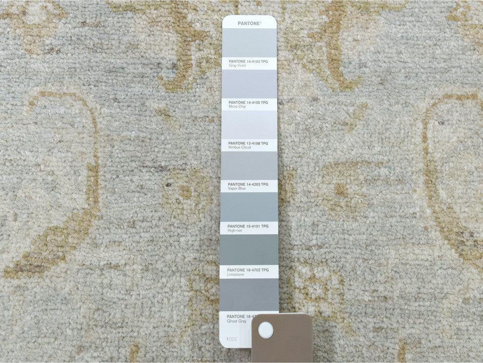 White Wash Peshawar Pure Wool Hand-Knotted Oriental XL Runner Rug, 2'8"x15'9"