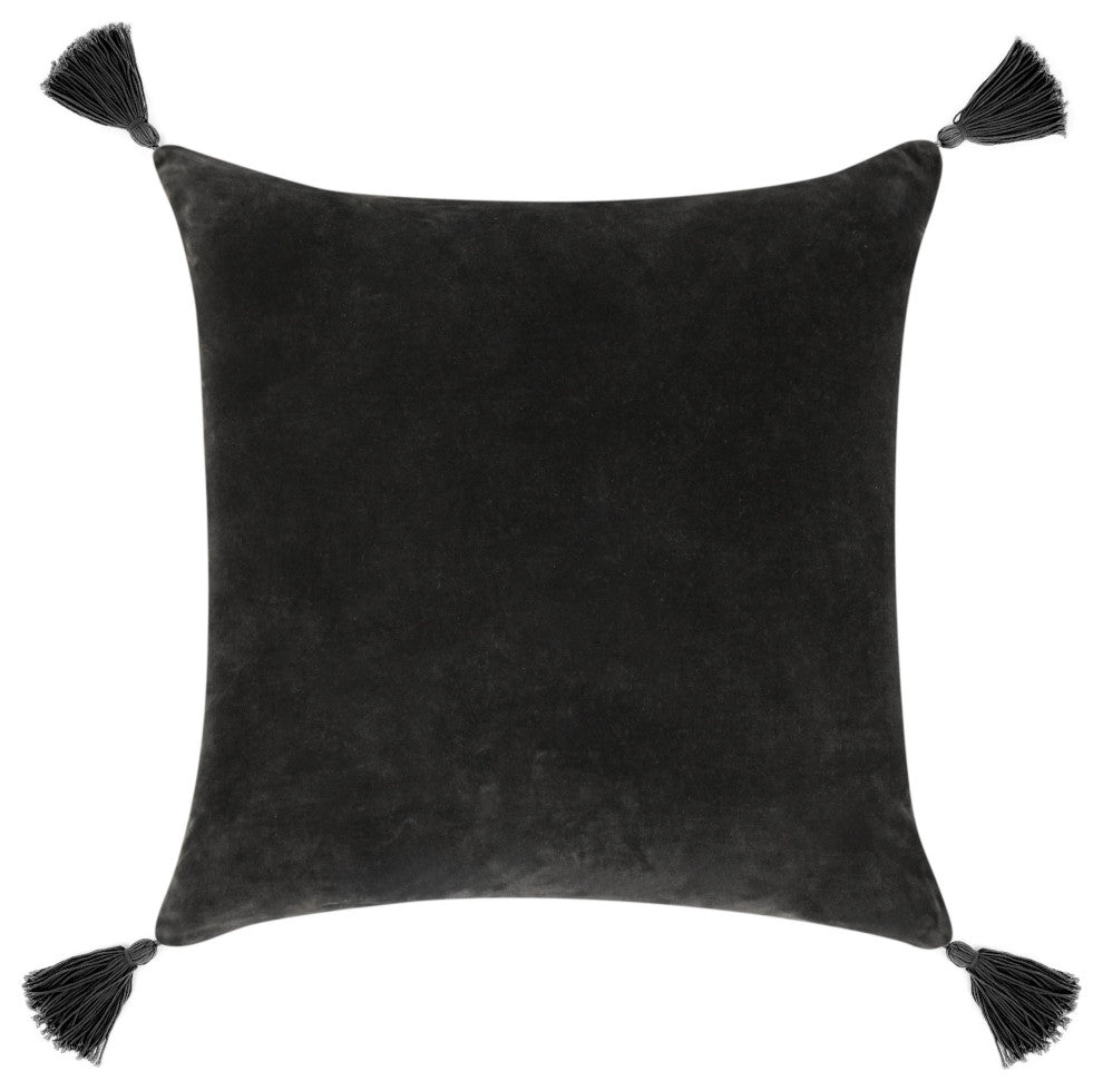 Stonework 22" Cotton Linen Blend Throw Pillow, Gray