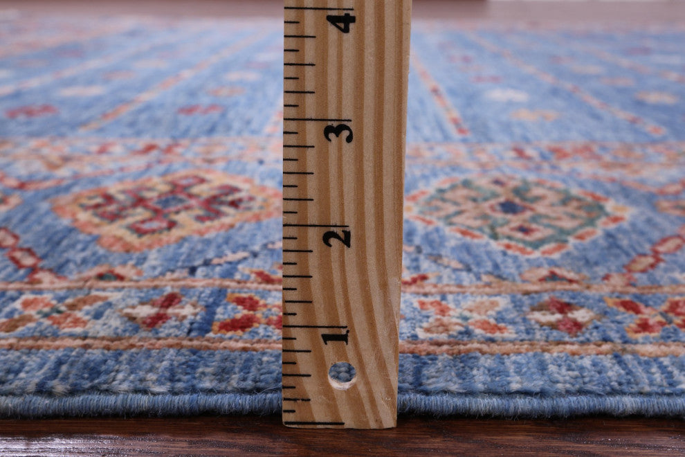 5' 10" X 8' 0" Hand-Knotted Khorjin Super Kazak Wool Rug Q10118